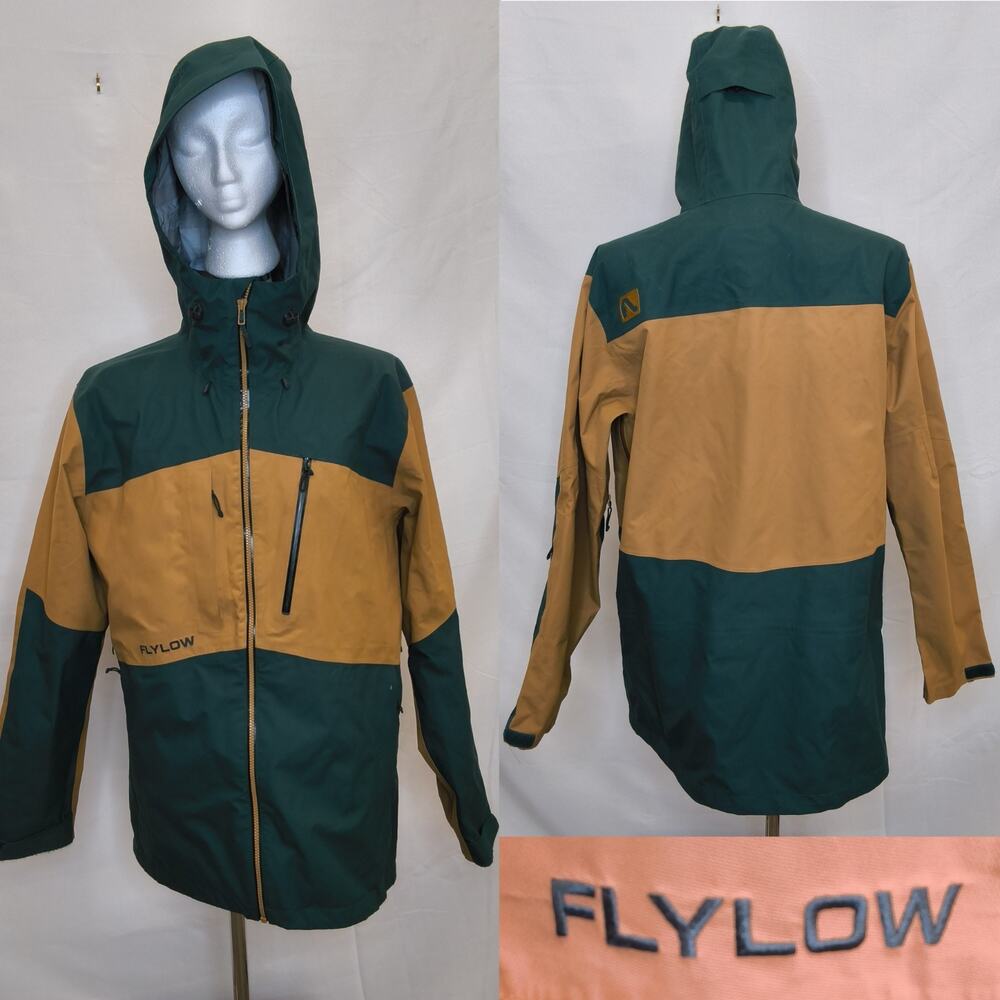 Flylow Quantum Pro Jacket Men's XL Green Ski Snowboard Hooded Waterproof #W5023